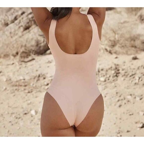 Pinsy Women's Sz XL Peach Scoop Tank Cheeky Shapesuit Shapewear Bodysuit - Picture 5 of 5